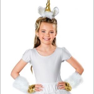 Gold Unicorn Horn and Wristlets Costume Kit